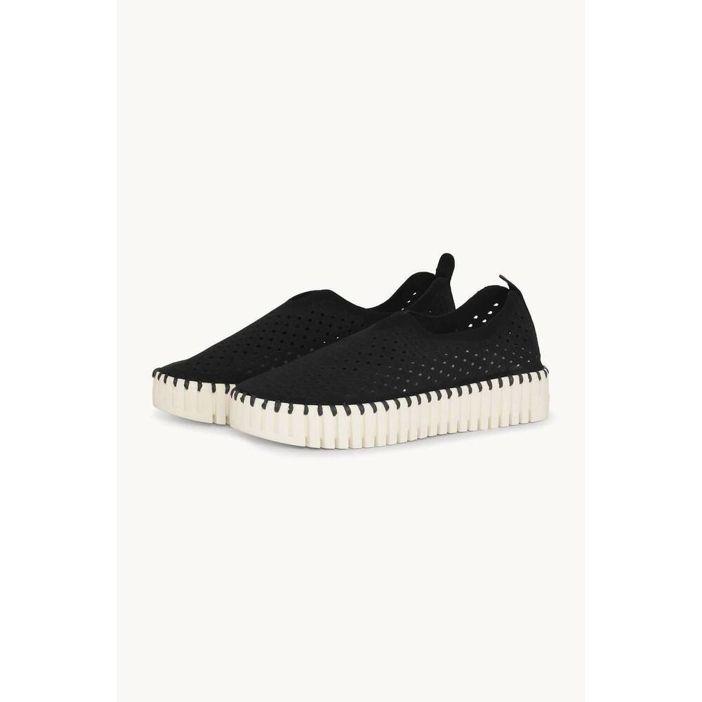 NEW ILSE JACOBSEN women's tulip platform flat shoes in black